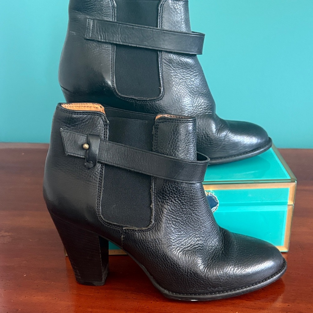 Black Leather Ankle Boots